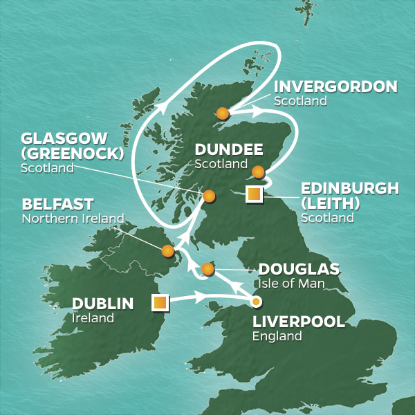 <h2>The 2023 British Isles Golf Cruise & The 151st Open</h2>12 Nights | 3-6 Rounds | Dublin - Edinburgh | July 20 – August 1 